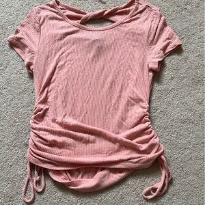 Pink ribbed t shirt